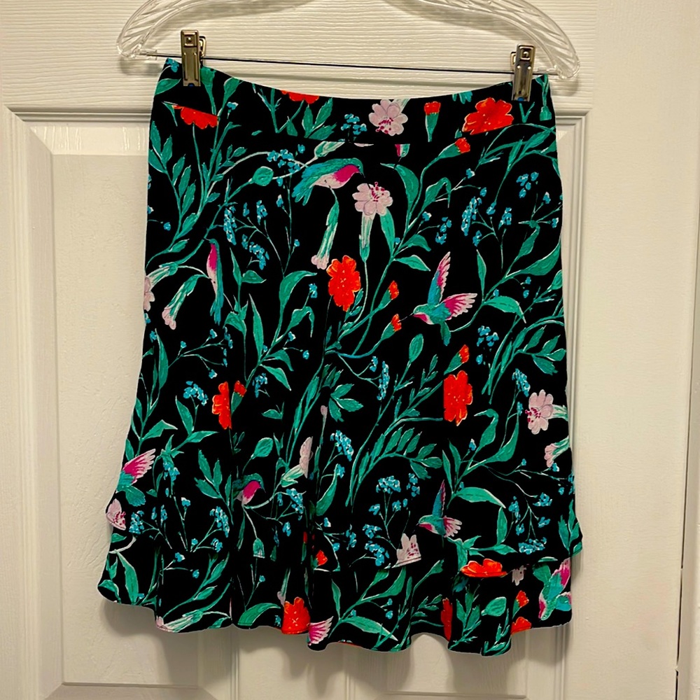 Kate Spade hummingbird and floral skirt